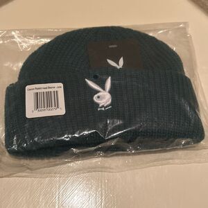 Playboy Rabbit Icon Knit Beanie Hat Jade Green Cozy Winter Streetwear Cap NWT